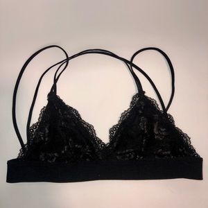 black floral laced bralette